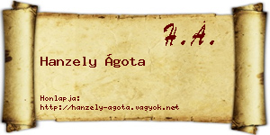 Hanzely Ágota névjegykártya